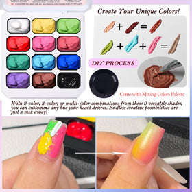 NAIL GIL swatch strip with 12 shades for easy color selection