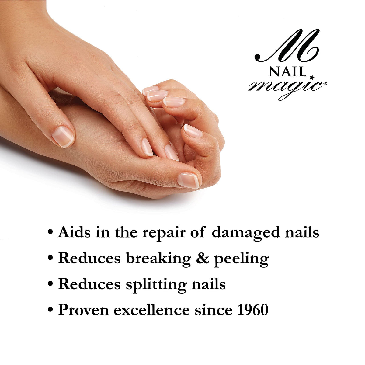 Nail Magic brush detail demonstrating smooth, even application for stronger nails