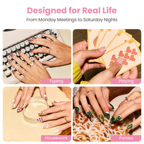 Nail Reformation cuticle oil and tools arranged to show gentle removal care