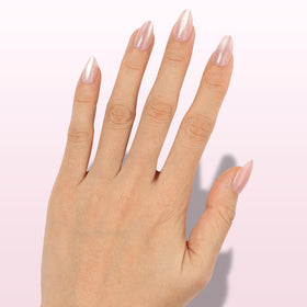 Nail Reformation worn on hand showing natural short almond fit and confidence