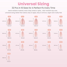 Nail Reformation array of 16 sizes laid out to show custom fitting options