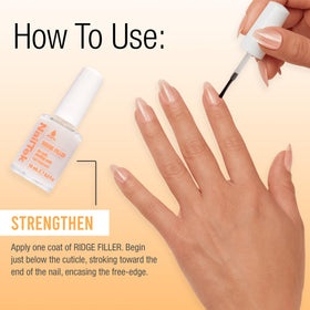 Nail Tek before and after nails illustrating reduced ridges and improved surface appearance