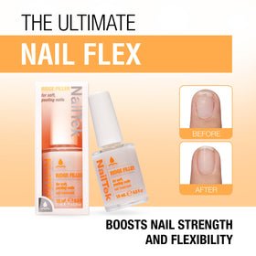 Nail Tek formula close-up showing micro-fiber texture that fills ridges for smooth nails