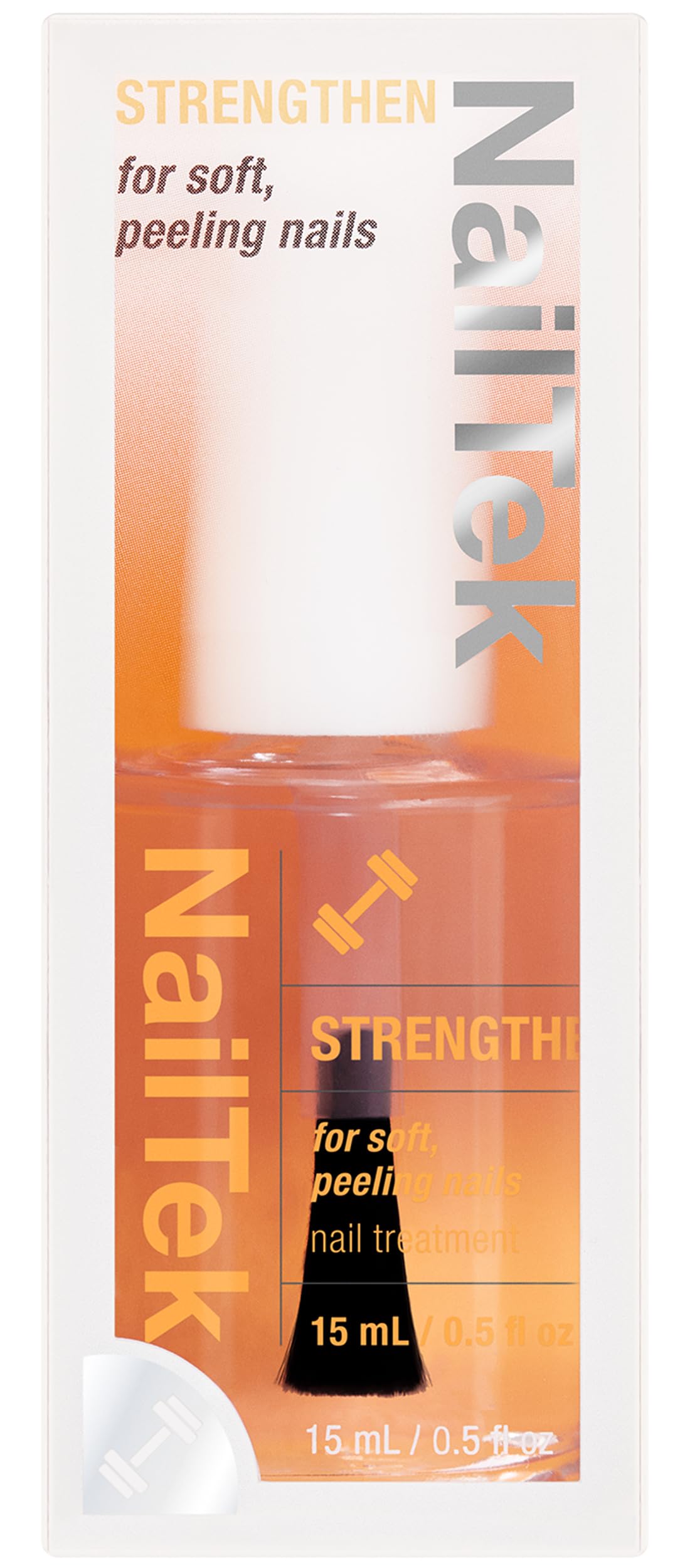 Nail Tek front bottle showing label and 0.5 fl oz size, clear professional finish