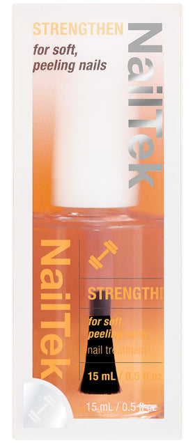 Nail Tek front bottle showing label and 0.5 fl oz size, clear professional finish