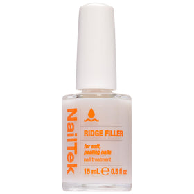 Nail Tek front packaging showing clear ridge filler and branding, highlights professional quality