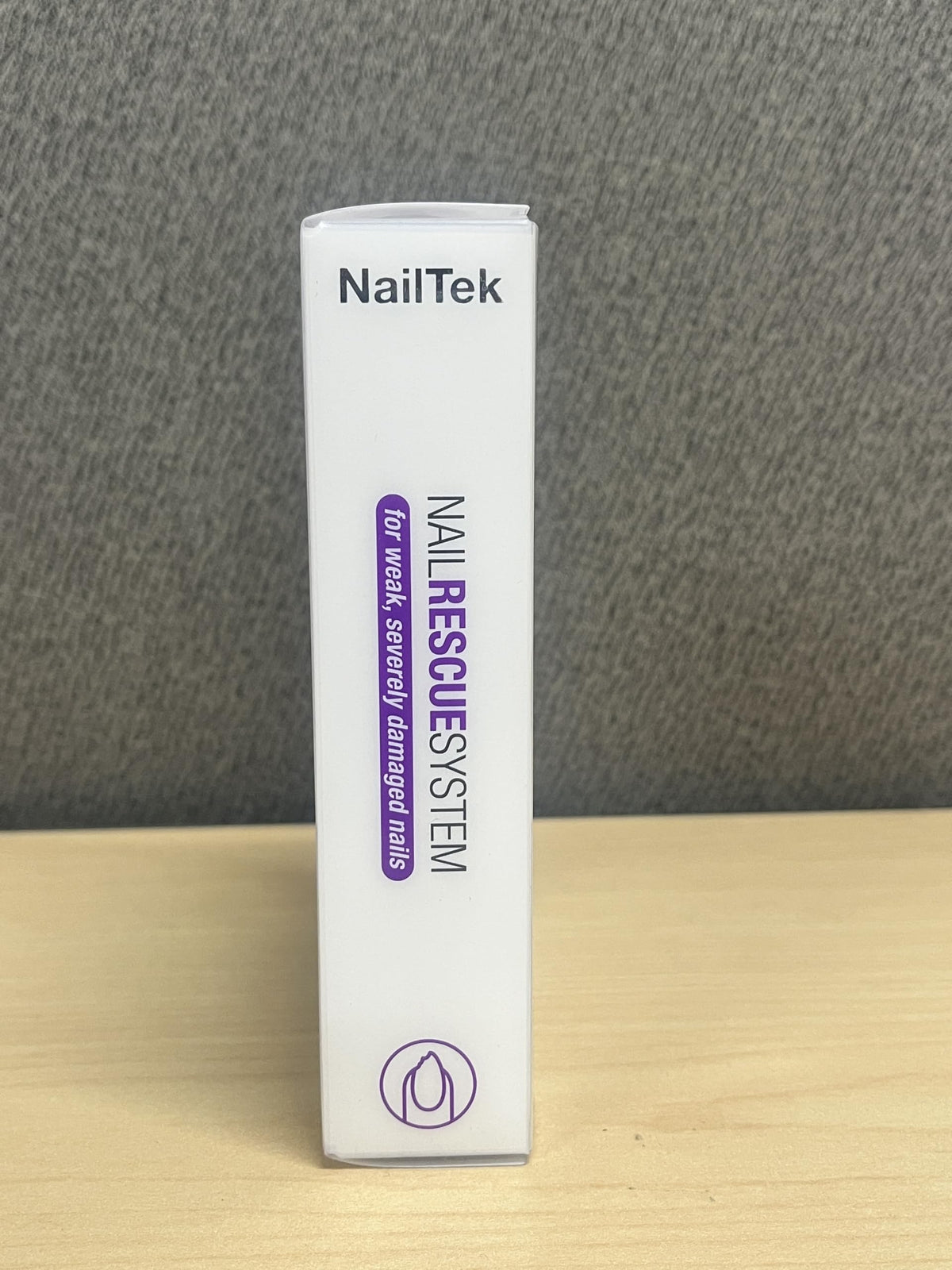 Nail Tek label closeup showing key actives and transparency benefit