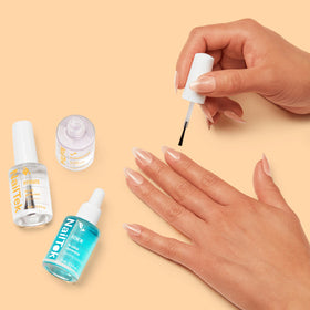 Nail Tek Renew being applied to nail for smoother finish benefit