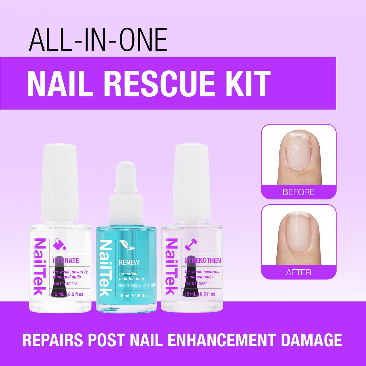 Nail Tek Renew oil texture shot highlighting natural oils for smoother nails benefit