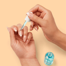 Nail Tek before-and-after nail texture comparison showing improvement