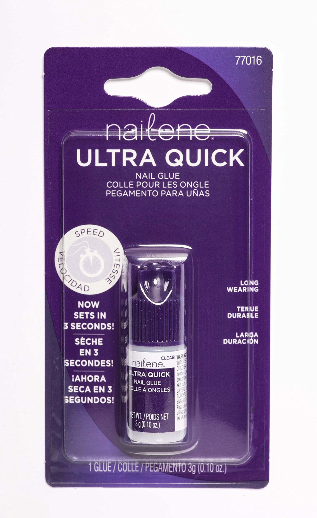 Nailene cap and dispenser detail emphasizing leak-resistant precision tip