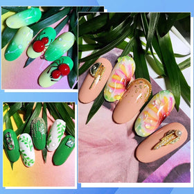 NAILKISS before and after nails highlighting dramatic rain-drop accent benefit