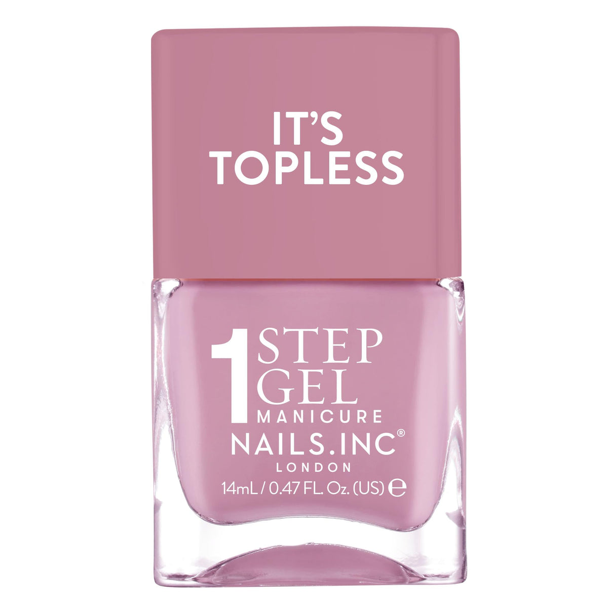 Nails Inc bottle front view showing Lily shade and glossy finish benefit