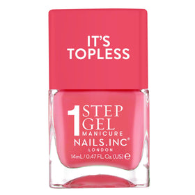 Nails Inc Sofia front bottle showing coral shade and label for easy recognition and color choice