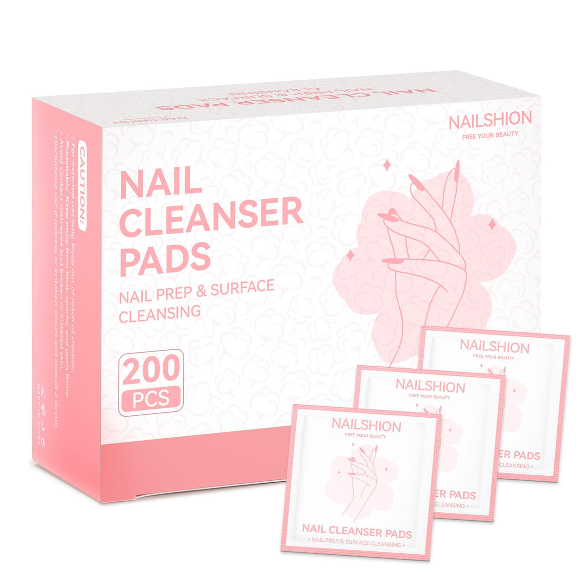 Nailshion front packaging showing 200-count set and benefits