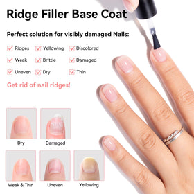 Nailshion milky satin finish nails after use showcasing smoothed ridges and lasting polish benefit