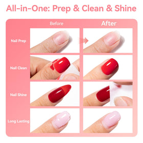 Nailshion wipe removing tacky layer to reveal glossy finish