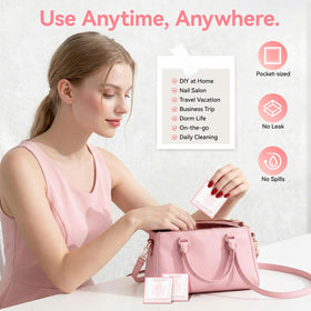 Nailshion pads on salon workstation keeping tools and surfaces clean
