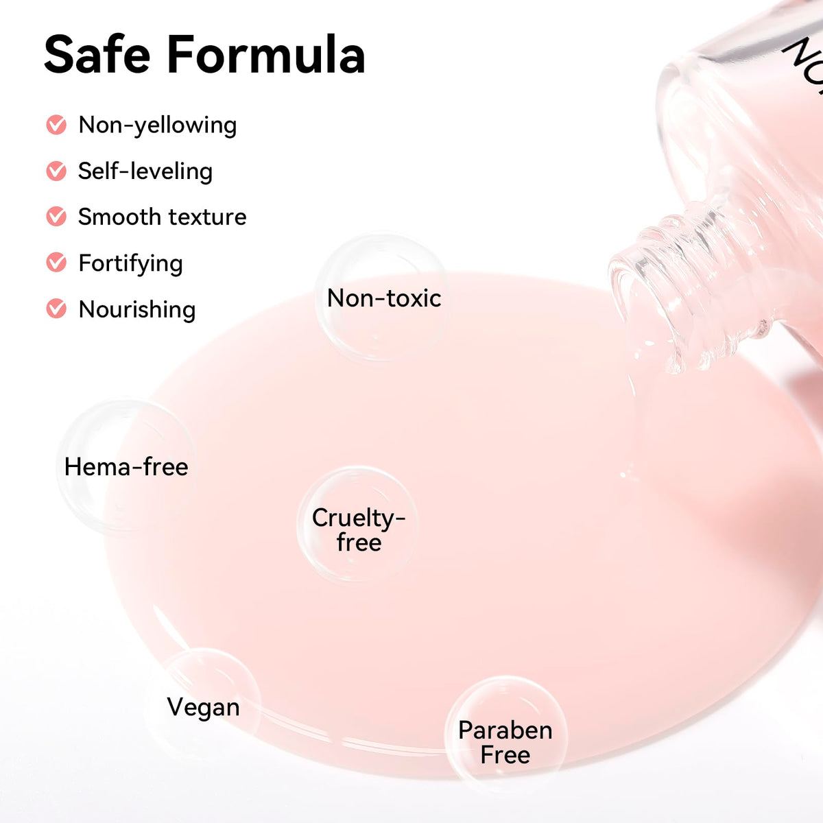 Nailshion size scale with hand displaying bottle scale and easy-home use benefit