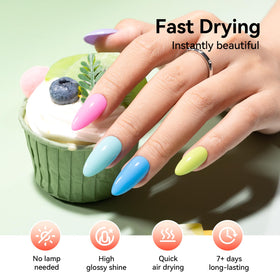 Nailshion lacquer texture in lavender highlighting glossy, hydrated finish