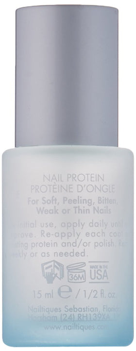 Nailtiques close-up of brush applying product for stronger, less-peeling nails
