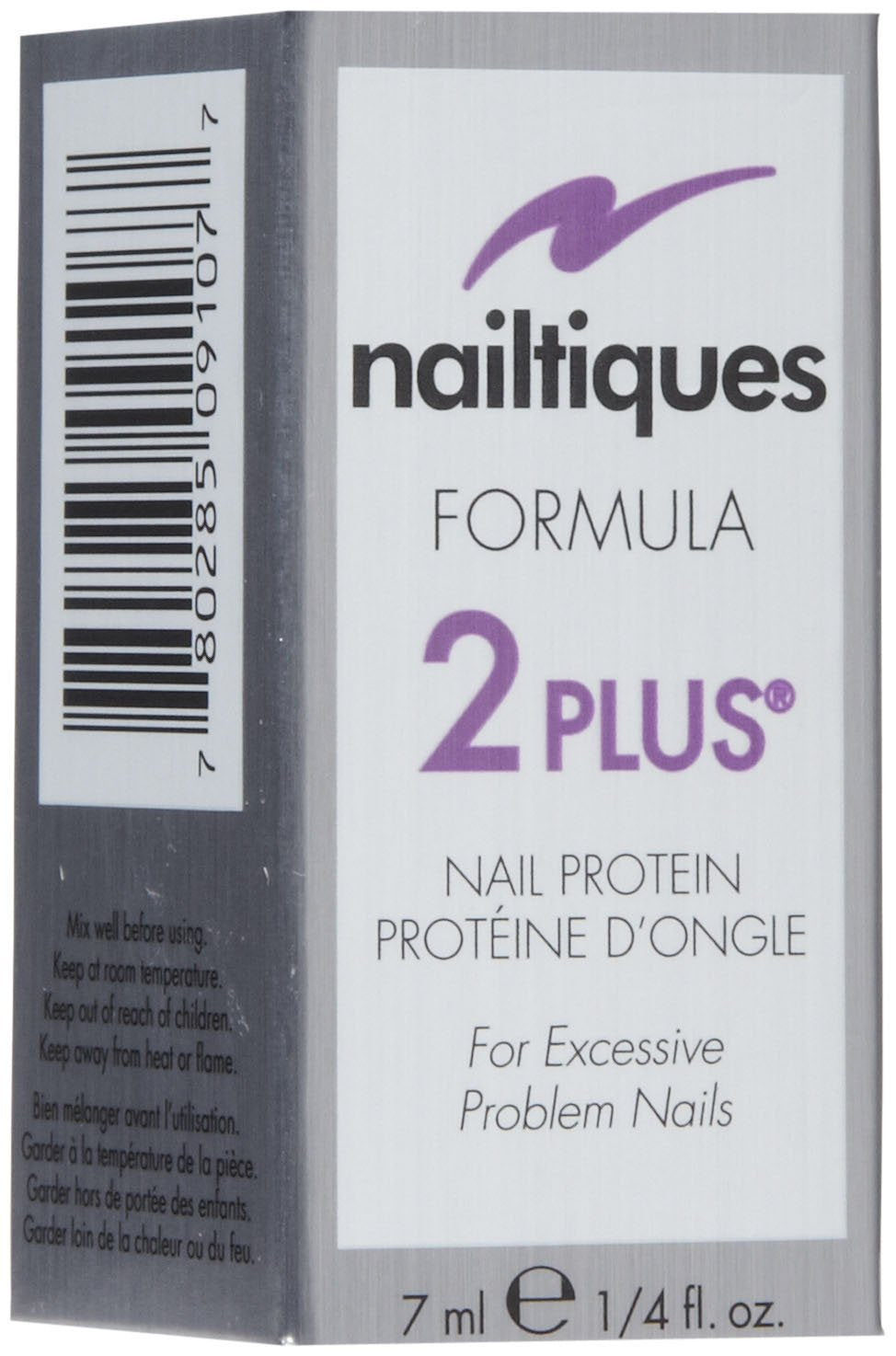 Nailtiques brush applying protein treatment to nail edge, strengthens and seals