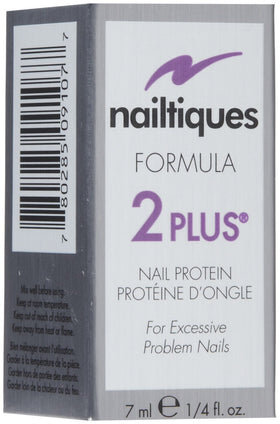 Nailtiques brush applying protein treatment to nail edge, strengthens and seals