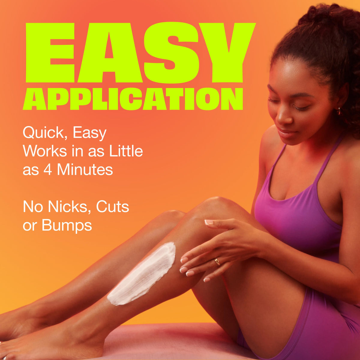 Nair bikini area demonstration illustrating safe application