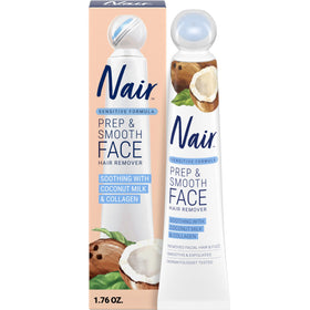 Nair front packaging showing product branding and sensitive formula benefit