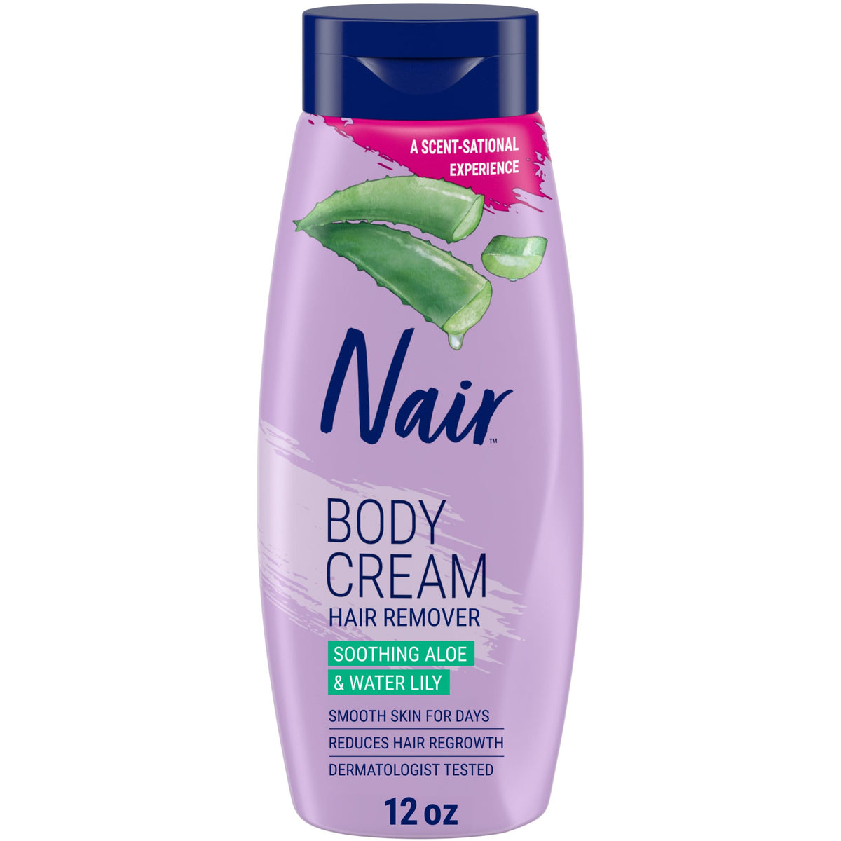 Nair front packaging shows 12 oz tub and product benefits
