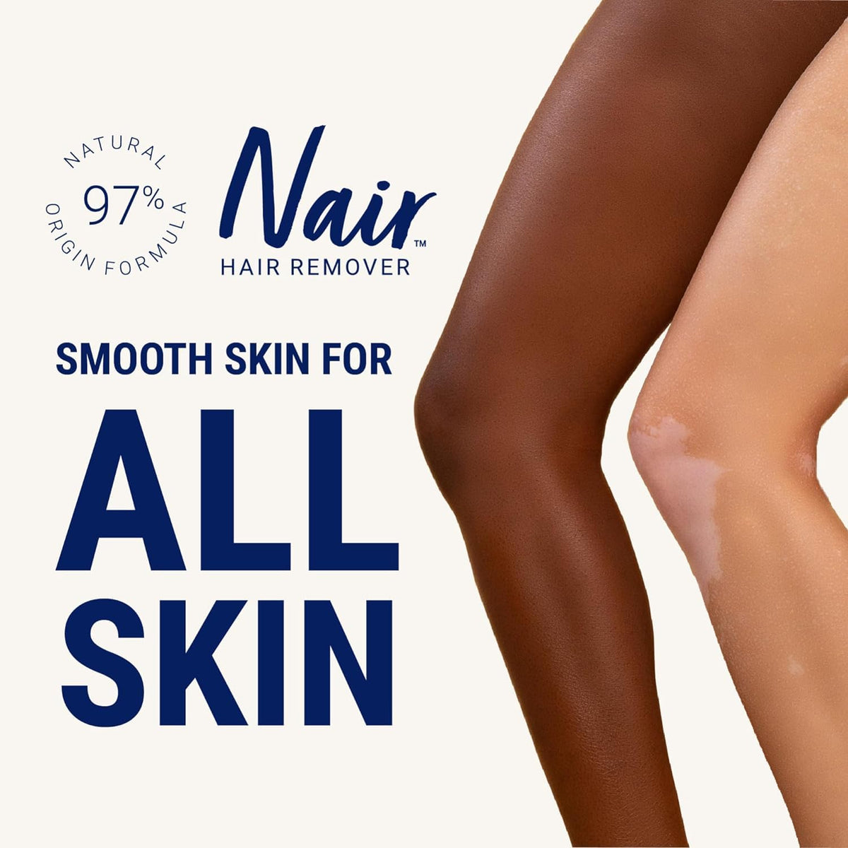 Nair strip in hand for size and scale, illustrating pack quantity benefit