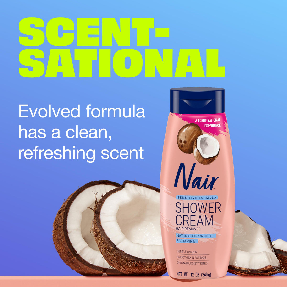 Nair application on leg demonstrating smooth, even coverage benefit