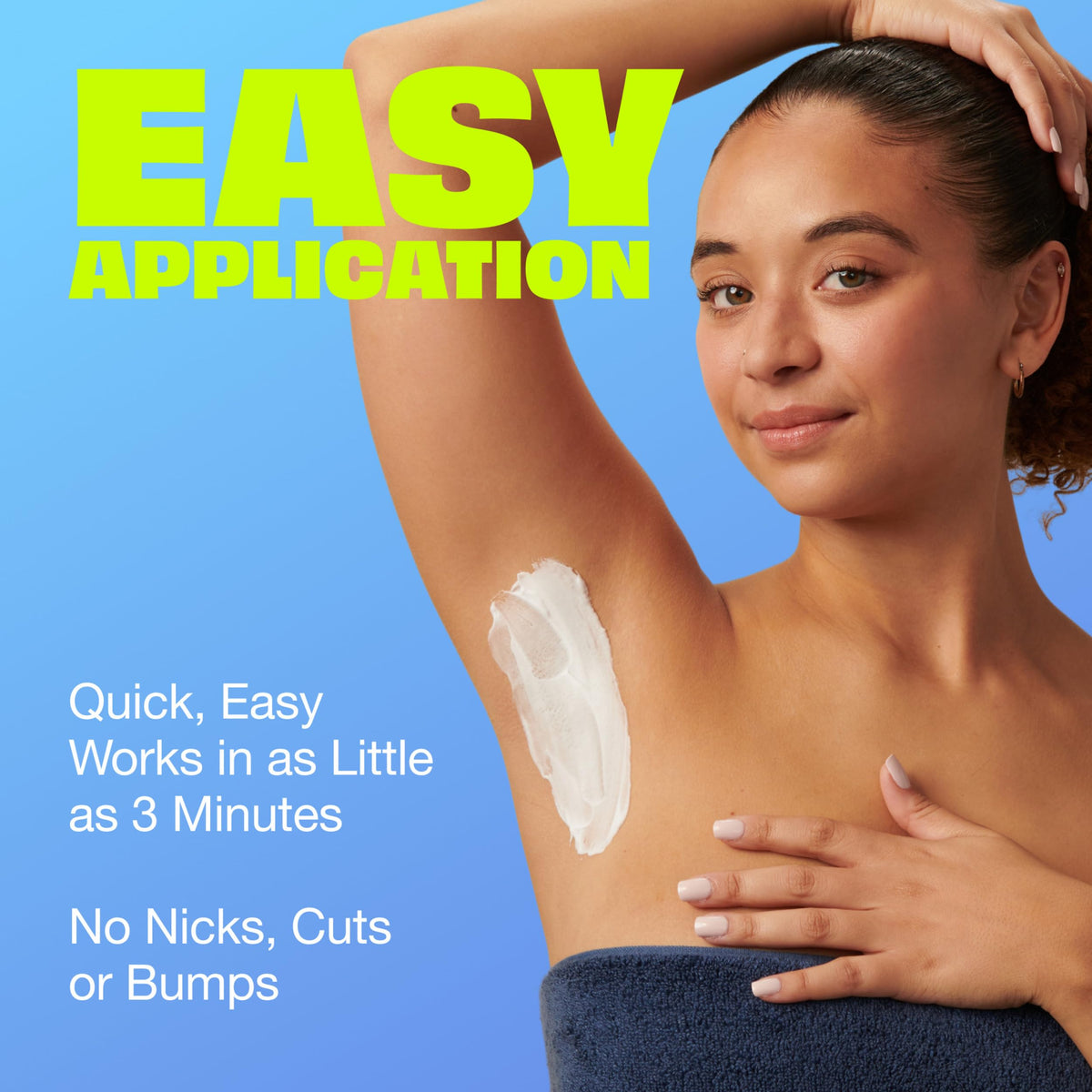 Bikini area demonstration using Nair highlighting gentle hair removal