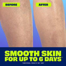 Nair rinse in shower illustrating easy wash-off and clean finish