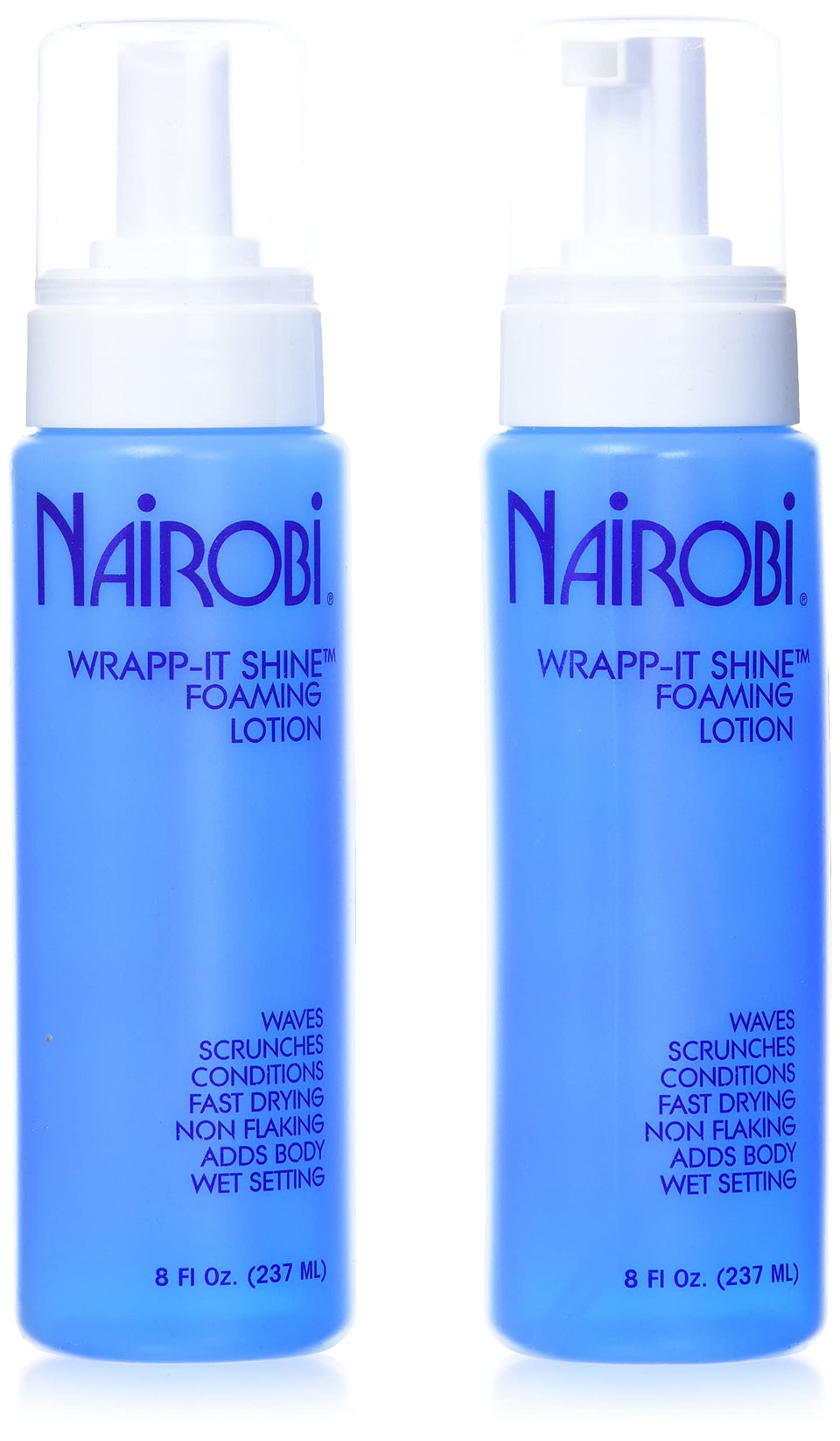 Nairobi front packaging of Wrapp-it shine foaming lotion showing product benefits