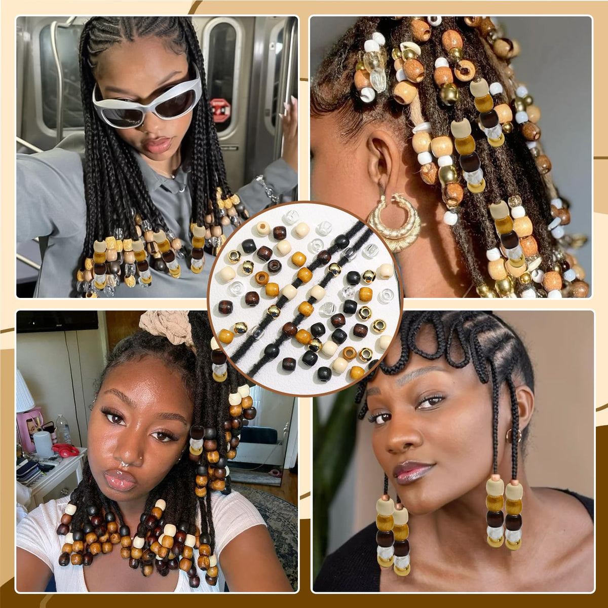 NAISKA beads used in festival hairstyle showing stylish accent