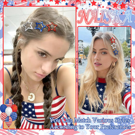 NAISKA mixed color layflat with red, blue, white clips coordinating outfits