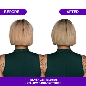 naissant before and after comparison showing reduced orange brassiness