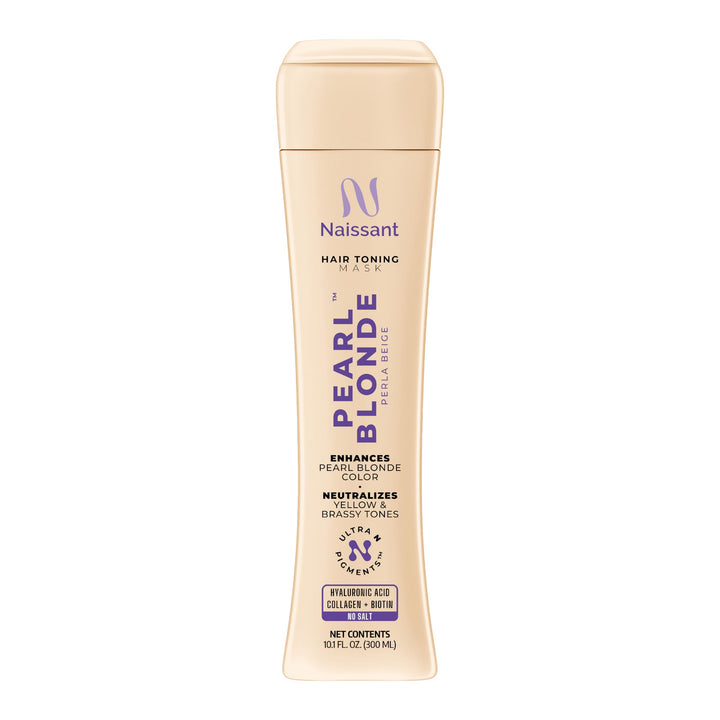 naissant front packaging showing pearl blonde mask and product benefit