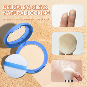 NAISSIYA applying powder with puff for matte oil control