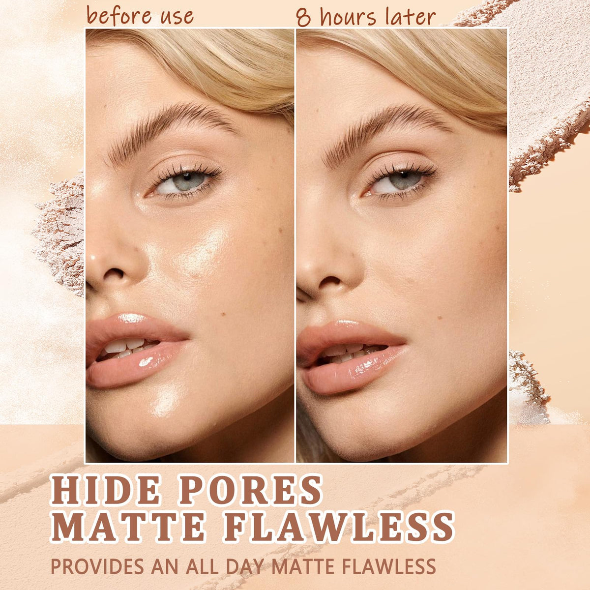 NAISSIYA close-up of powder texture demonstrating silky finish