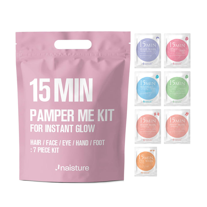 Naisture front packaging showing complete seven-piece kit benefits
