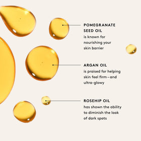 Naked & Thriving oil applied to skin demonstrating quick absorption and glow