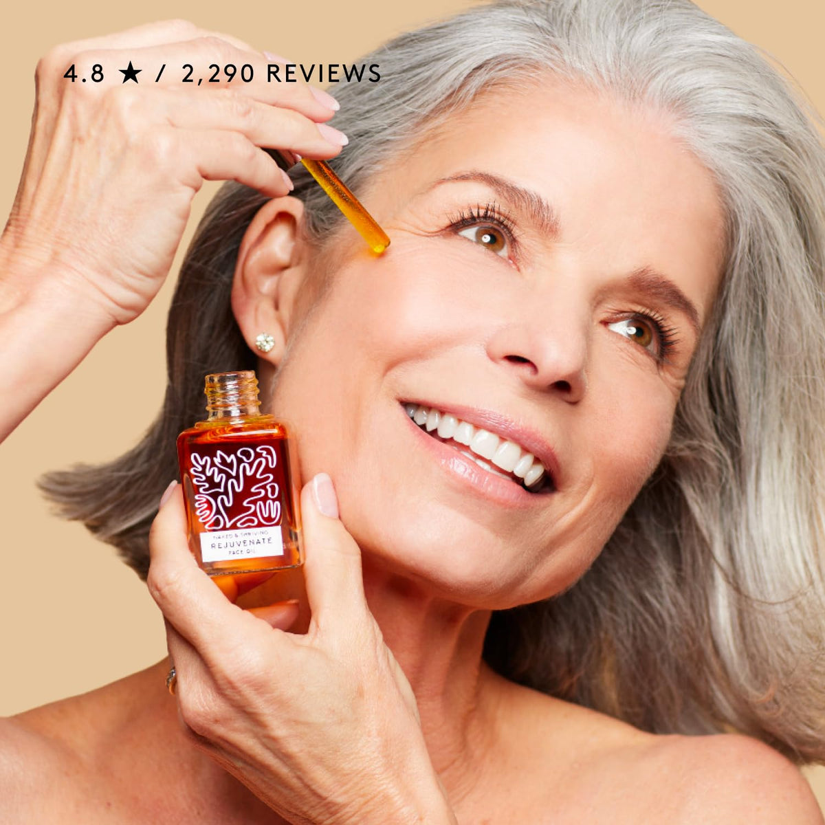 Naked & Thriving bottle on vanity in lifestyle scene for everyday skincare routine