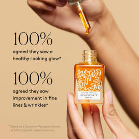Naked & Thriving oil texture close-up, silky botanical finish for hydrated skin