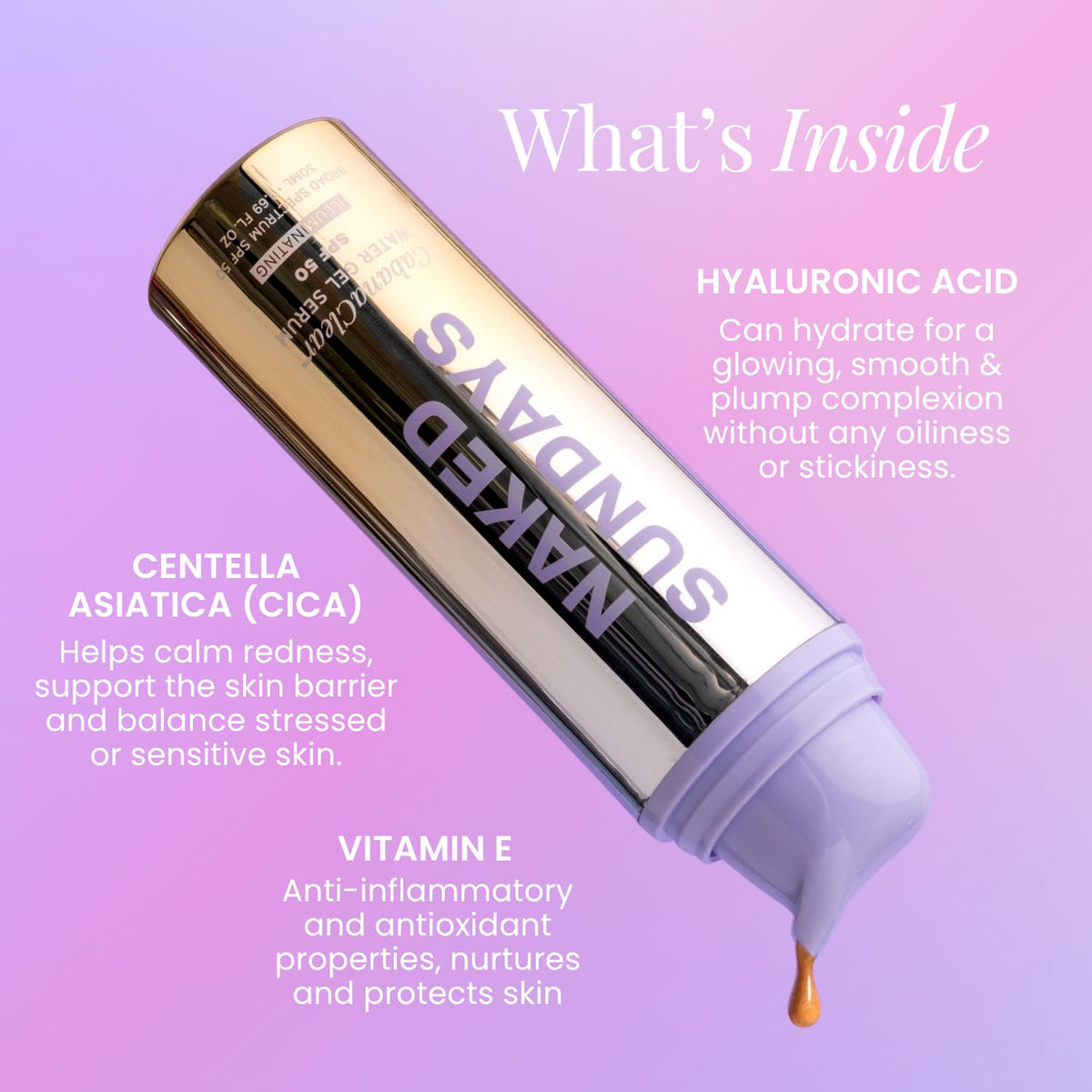 Naked Sundays application on cheek demonstrating seamless, non-greasy absorption