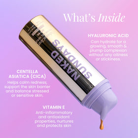Naked Sundays application on cheek demonstrating seamless, non-greasy absorption