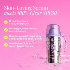 Naked Sundays pump dispensing water-gel texture that absorbs quickly