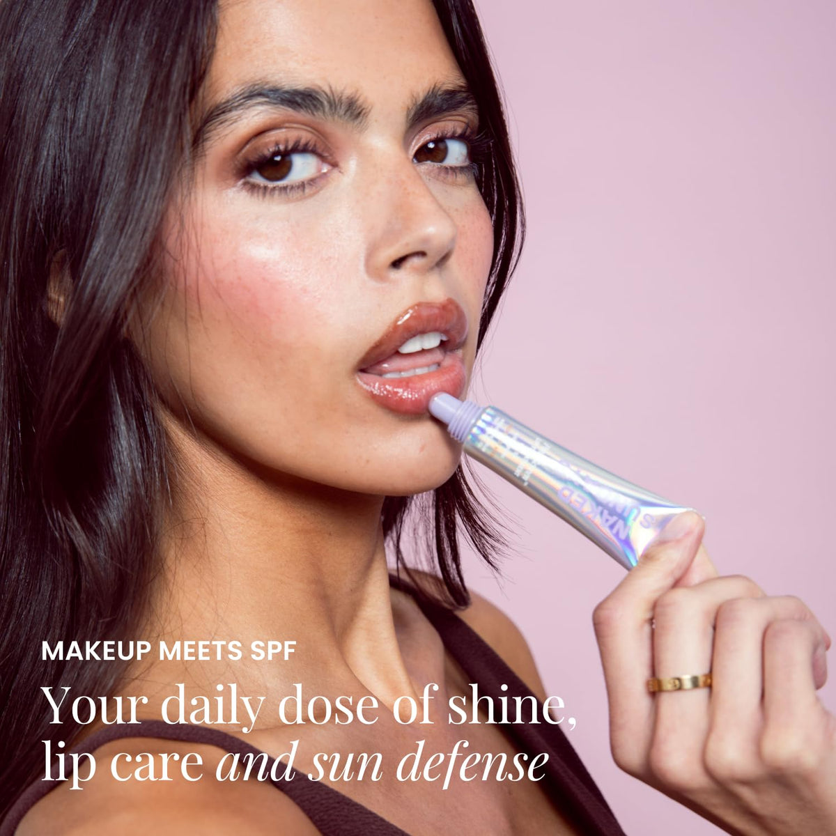 Naked Sundays texture swipe showing high-gloss, hydrating finish