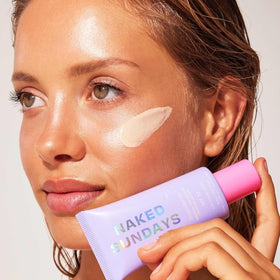 Naked Sundays primer under foundation showing improved skin texture